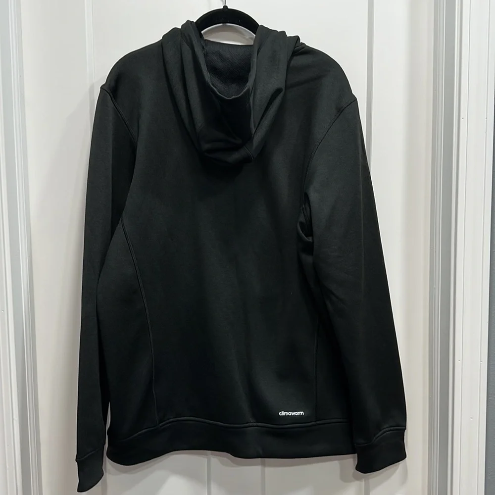 Adidas Full Zip Hoodie - Black Size Large